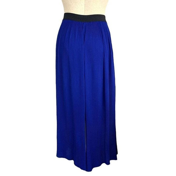 Zara Plisse Wide Leg Palazzo Pants Electric Blue - Size Medium - Picture 6 of 7